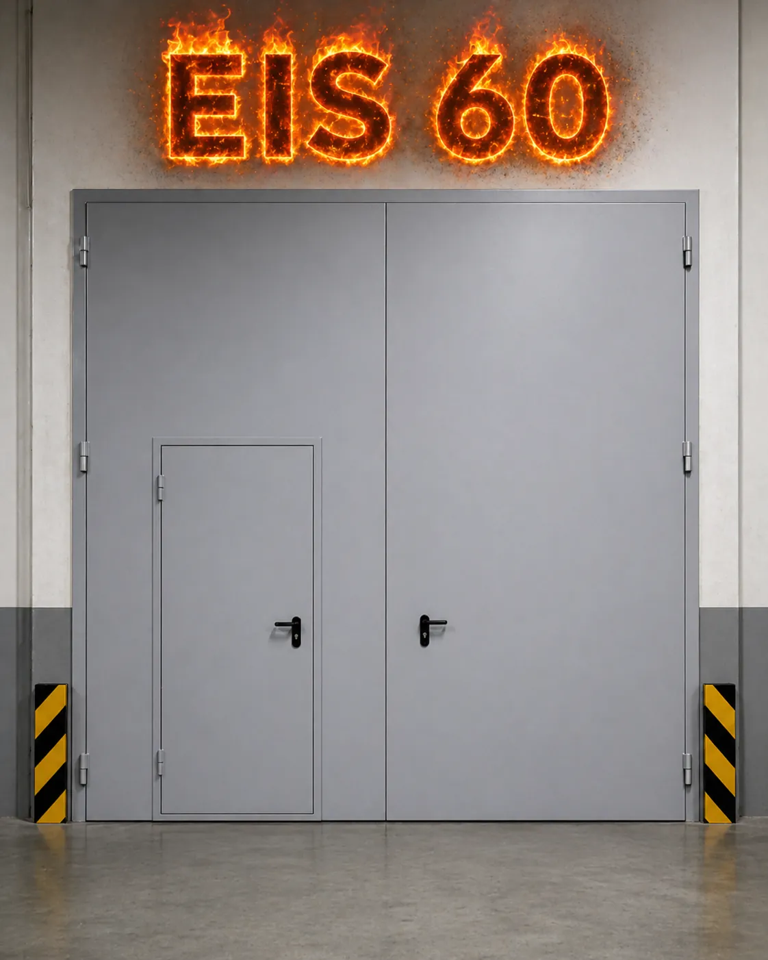 Противопожарная дверь EIS 60 с встроенной калиткой